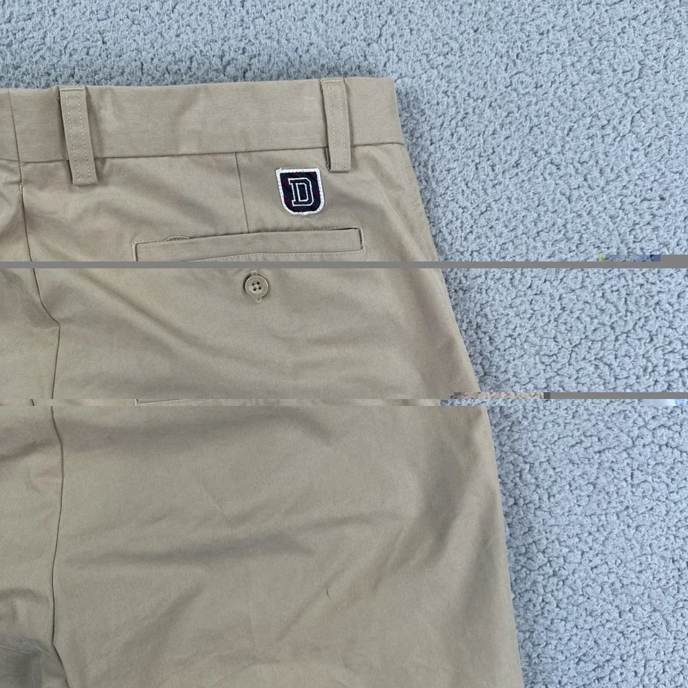 Dunning Golf Pants Men 36x29 Beige Straight Coolmax Stretch Pockets Logo